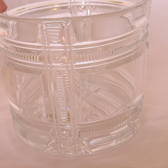 Antique Duncan & Sons Glass Cryptic Zipper Ribbon Stars Lidded Bisquit Jar 1880s - Picture 6 of 8